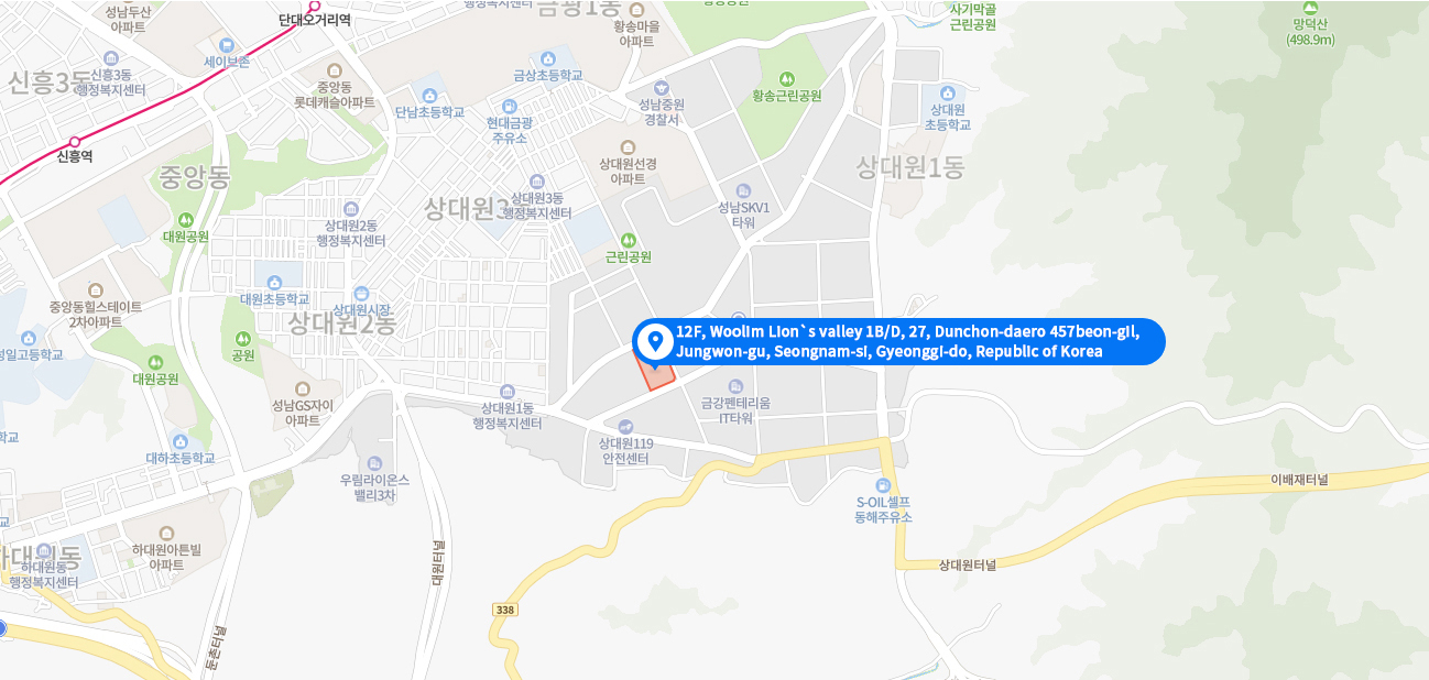 12F, Woolim Lion`s valley 1B/D, 27, Dunchon-daero 457beon-gil, Jungwon-gu, Seongnam-si, Gyeonggi-do, Republic of Korea